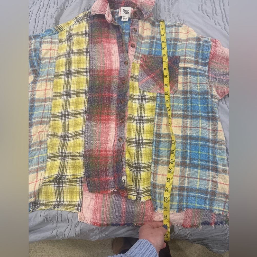 Urban Outfitters 
BDG Red, yellow and Blue Patchwork Plaid Shirt XS - Picture 16 of 16